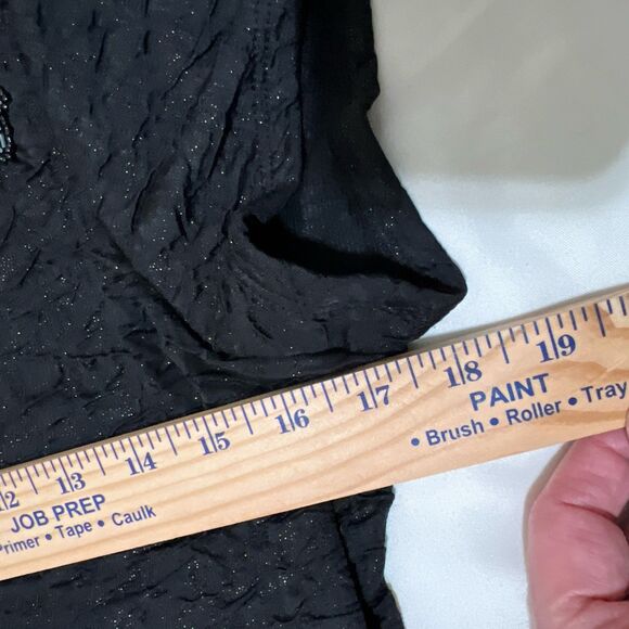 FREE PEOPLE Black Sparkle Sewn Beaded Lined Party Dress Going Out Scoop Back L - Picture 10 of 16